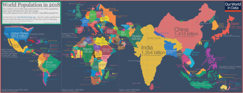 خريطة العالم السكانية